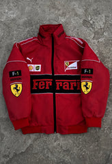 Red Ferrai F1 full embroidery parachute jacket