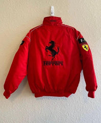 Red Ferrai F1 full embroidery parachute jacket