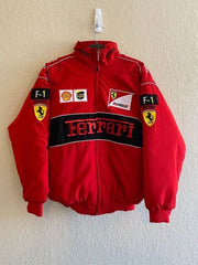 Red Ferrai F1 full embroidery parachute jacket