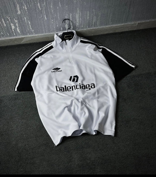 White balenciaga printed zipper