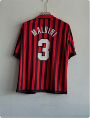 ACMILAN 1999-2000 HOME KIT MALDINI FIVESLEEVE POLO