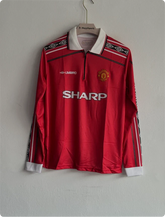 MANCHESTER UNITED 1998-99 HOME KIT BECKHAM FULLSLEEVE POLO