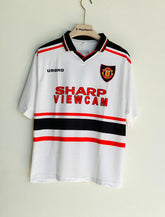 MANCHESTER UNITED 1997-98 AWAY KIT BECKHAM FIVESLEEVE POLO