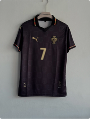 PORTUGAL 25-26 BLACK KIT RONALDO POLO PREMIUM
