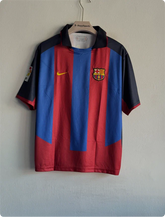BARCELONA 2003-04 HOME KIT RONALDINHO FIVELEEVE POLO