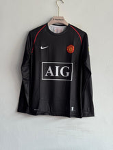 Black Manchester United 2007-08 Long Sleeves away Jersey
