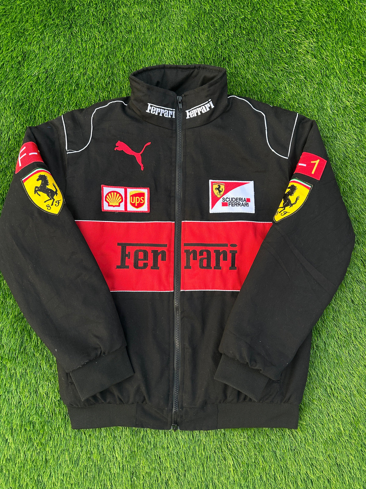Embroidered Ferrari premium Black jacket