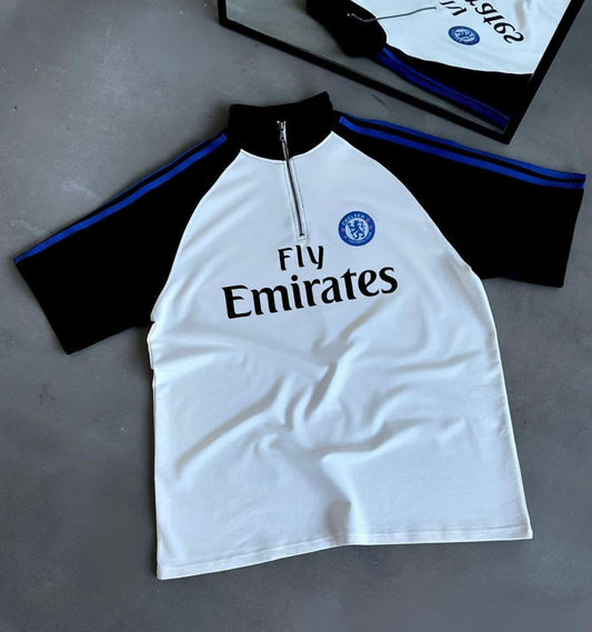 Chelsea football zipper half sleeve