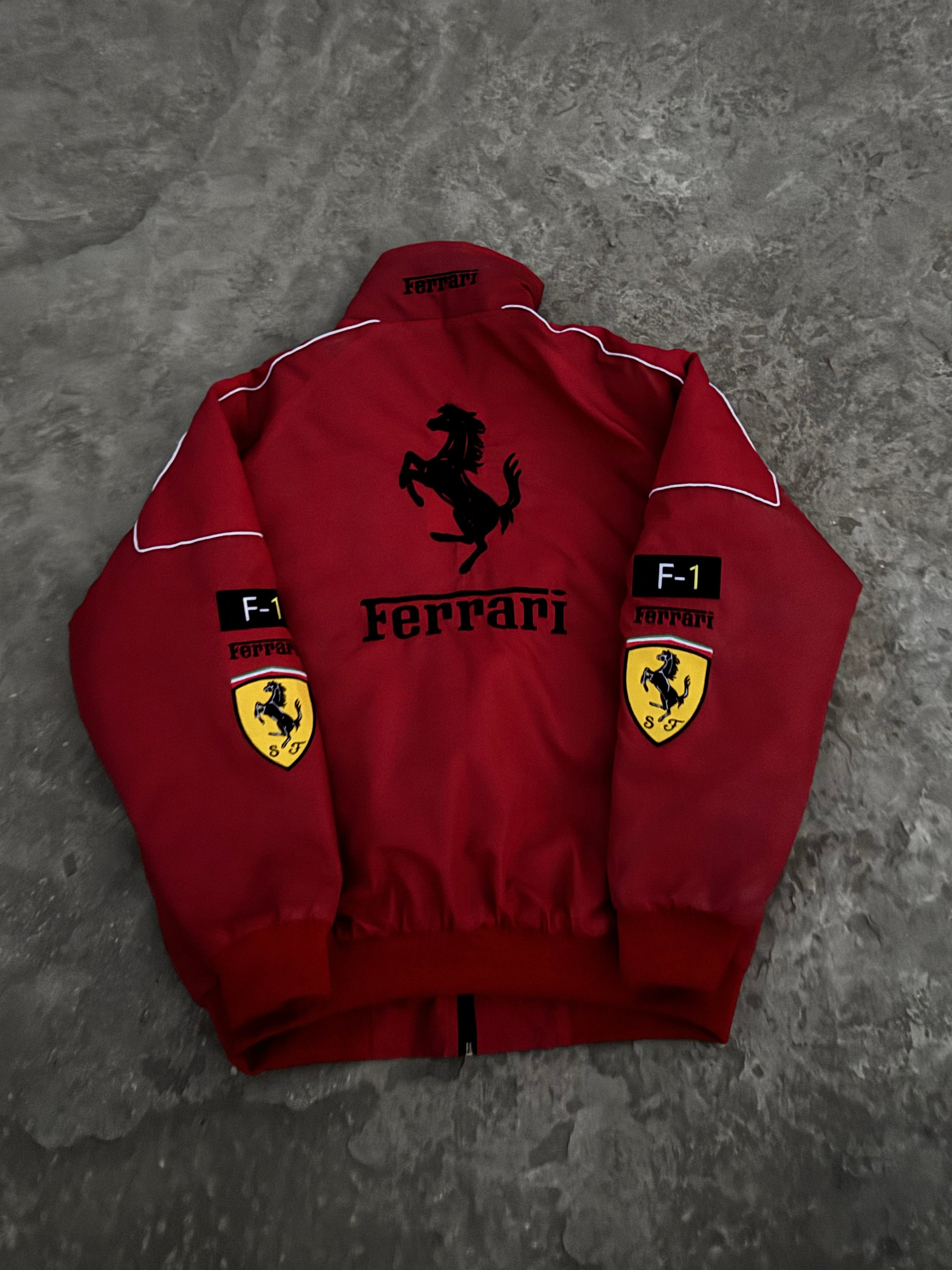 Red Ferrai F1  full embroidery parachute jacket
