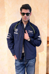 Aston martin parachute material printed jacket blue colour