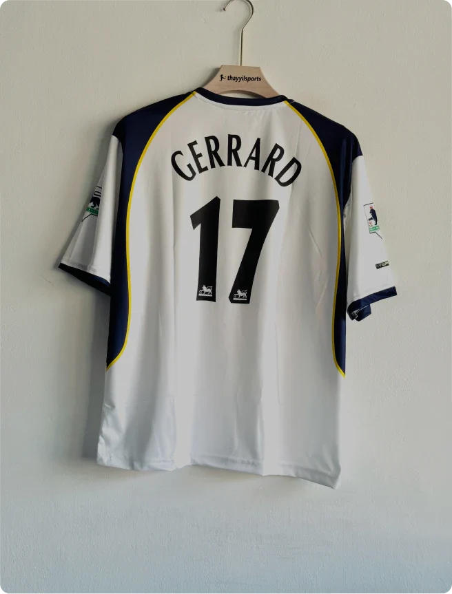 LIVERPOOL 2001-02 AWAY KIT GERRARD FIVESLEEVE