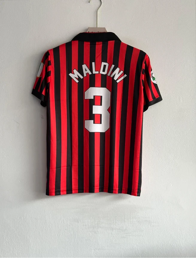 ACMILAN 1999-2000 HOME KIT MALDINI POLO