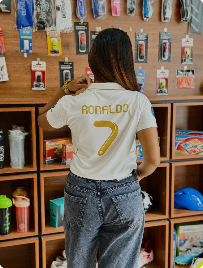 CROP TOP REAL MADRID 2011-12 HOME KIT RONALDO POLO