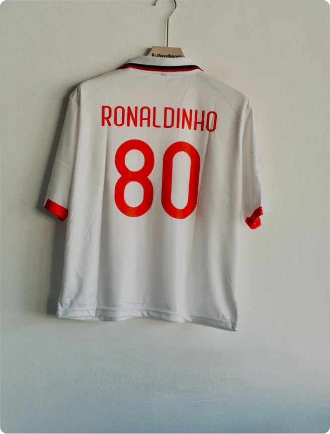 ACMILAN 2009-10 AWAY KIT RONALDINHO FIVESLEEVE POLO