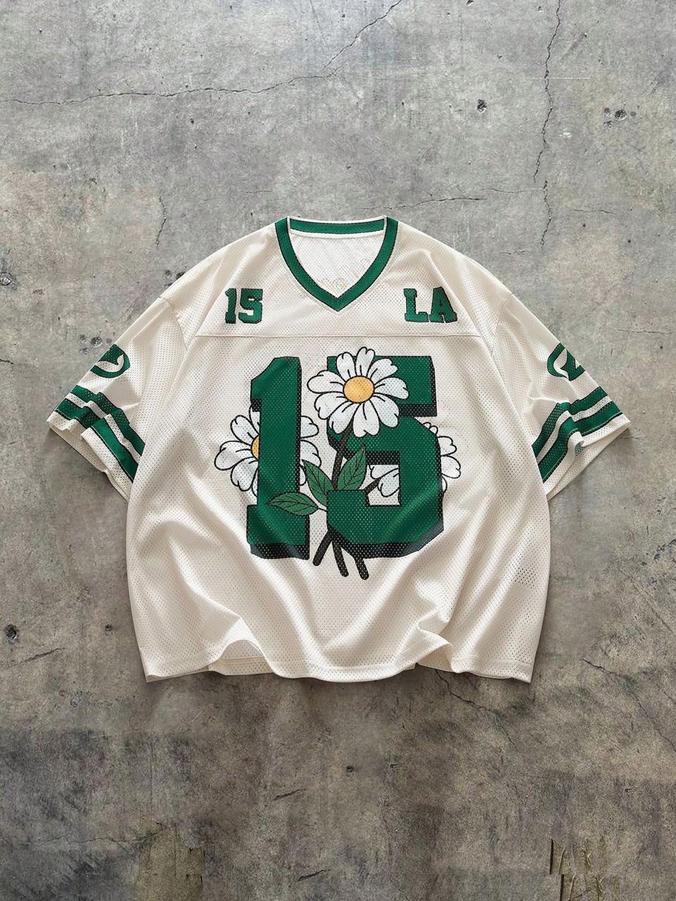 California Best White Mesh Daisy Jersey