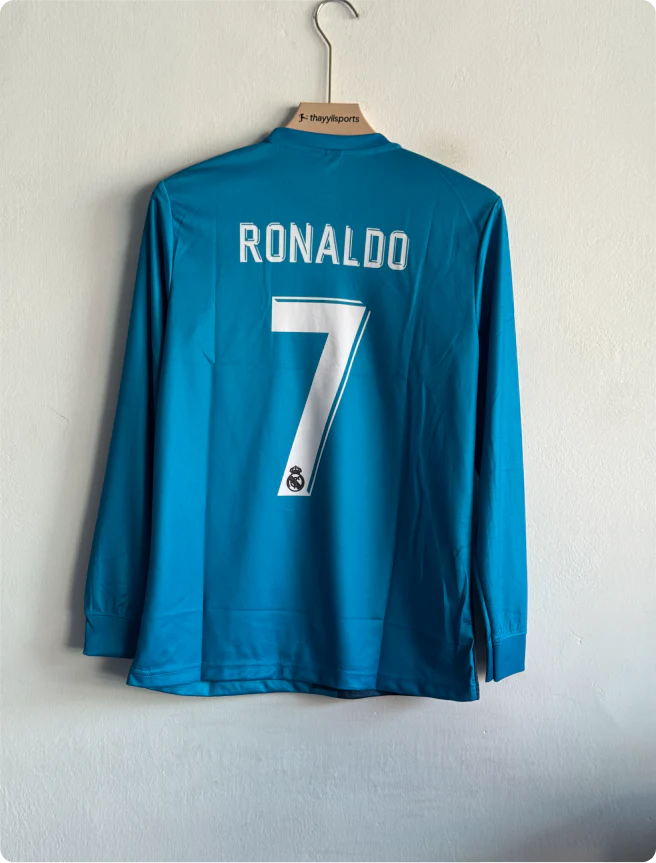 REAL MADRID 2017-18 THIRD KIT RONALDO FULLSLEEVE PRINTED PREMIUM