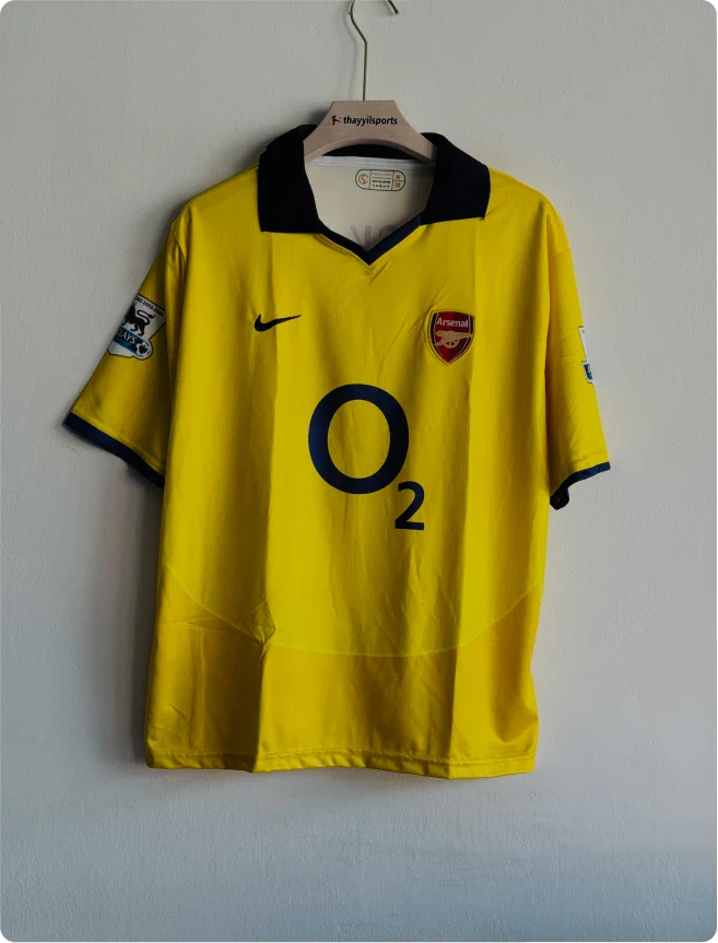 ARSANEL 2003-04 AWAY KIT BERGKAMP FIVESLEEVE POLO