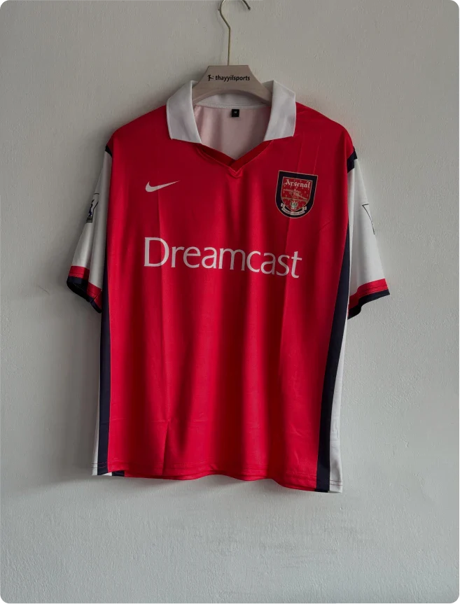 ARSANEL 1999-2000 HOME KIT BERGKAMP FIVESLEEVE POLO