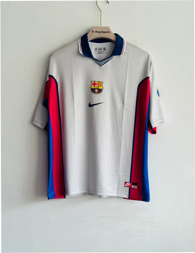 BARCELONA 1998-99 AWAY KIT RONALDINHO FIVESLEEVE POLO