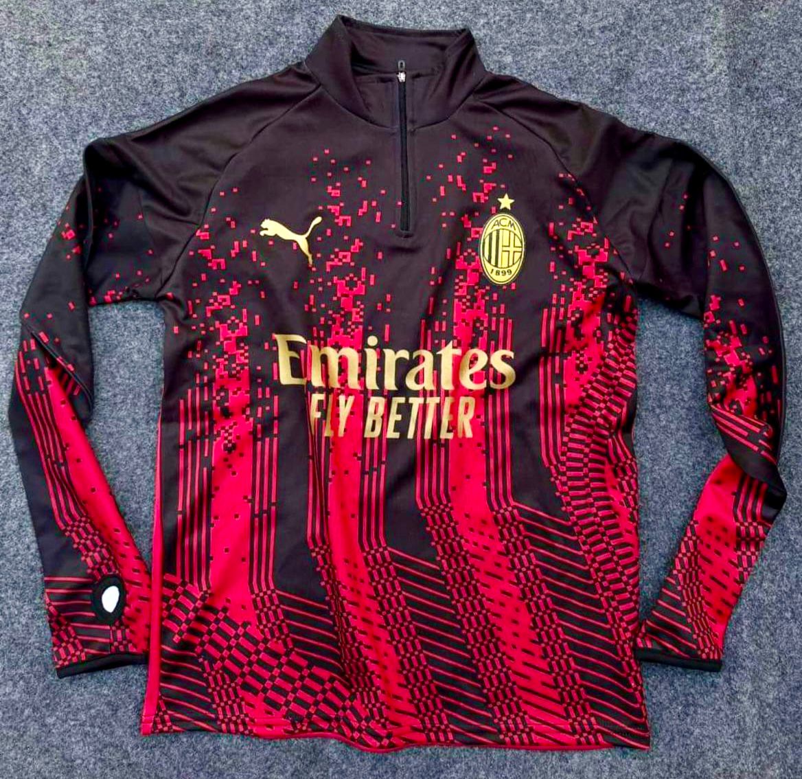 Premium Quality Digital printing Football zipper Ac milan zipper