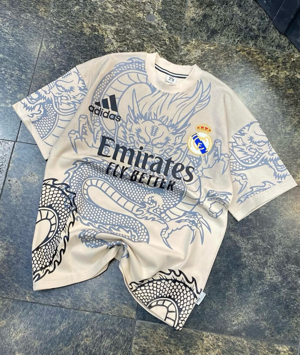 Premium Quality Real Madrid white dragon Digital printing Football shirt