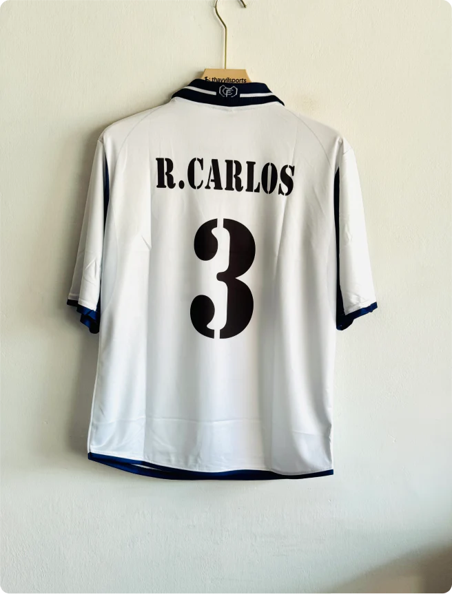 REAL MADRID 2000-01 HOME KIT CARLOS FIVESLEEVE POLO PREMIUM