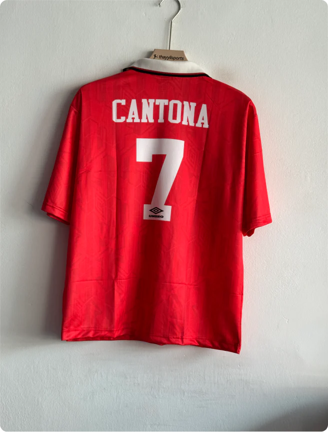 MANCHESTER UNITED 1994-95 HOME KIT CANTONA FIVESLEEVE POLO