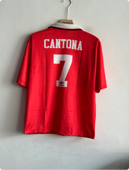 MANCHESTER UNITED 1994-95 HOME KIT CANTONA FIVESLEEVE POLO