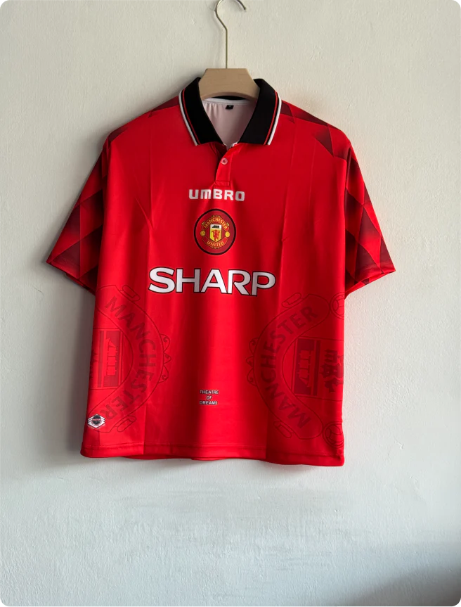 MANCHESTER UNITED 1996-97 HOME KIT BECKHAM FIVESLEEVE POLO