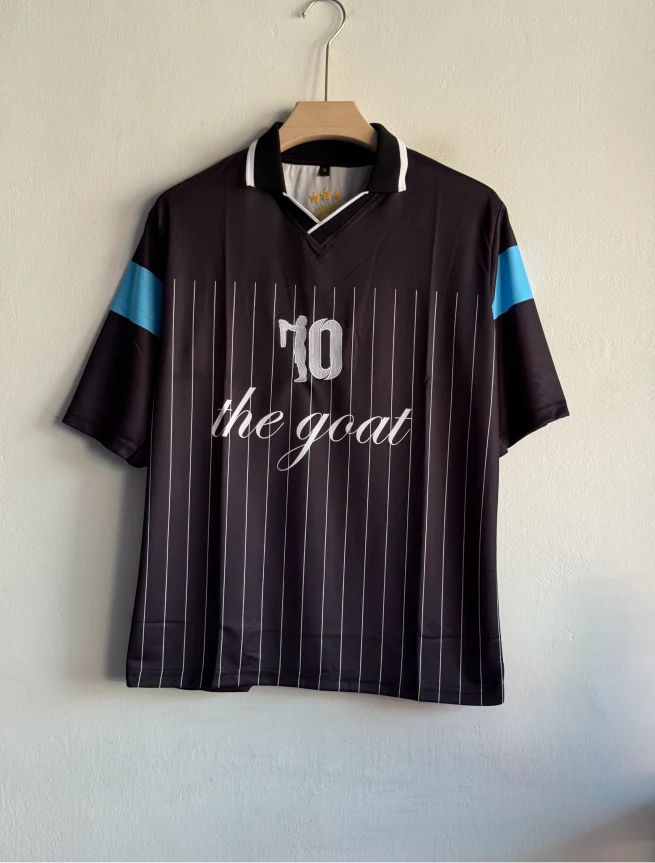 ARGENTINA LA-ALBICELESTE 10 BLACK KIT FIVESLEEVE POLO PREMIUM
