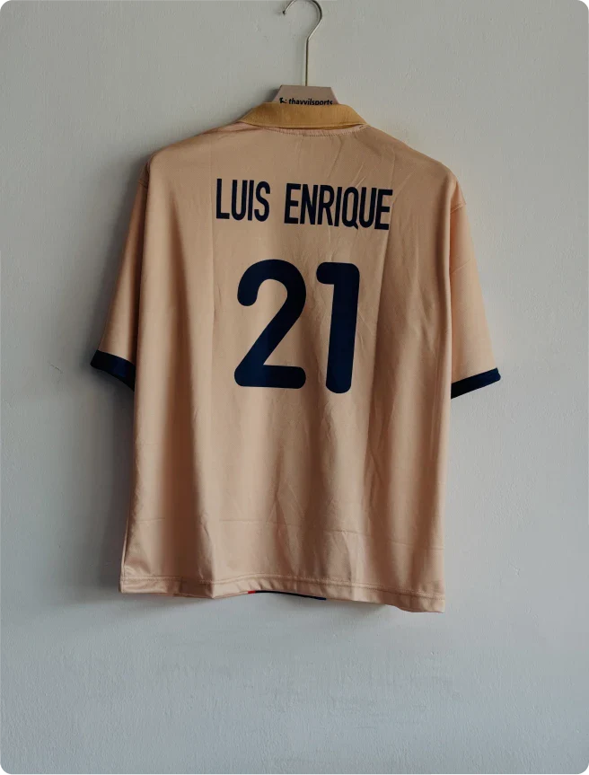 BARCELONA 2001-02 AWAY KIT LUIS ENRIQUE FIVESLEEVE POLO